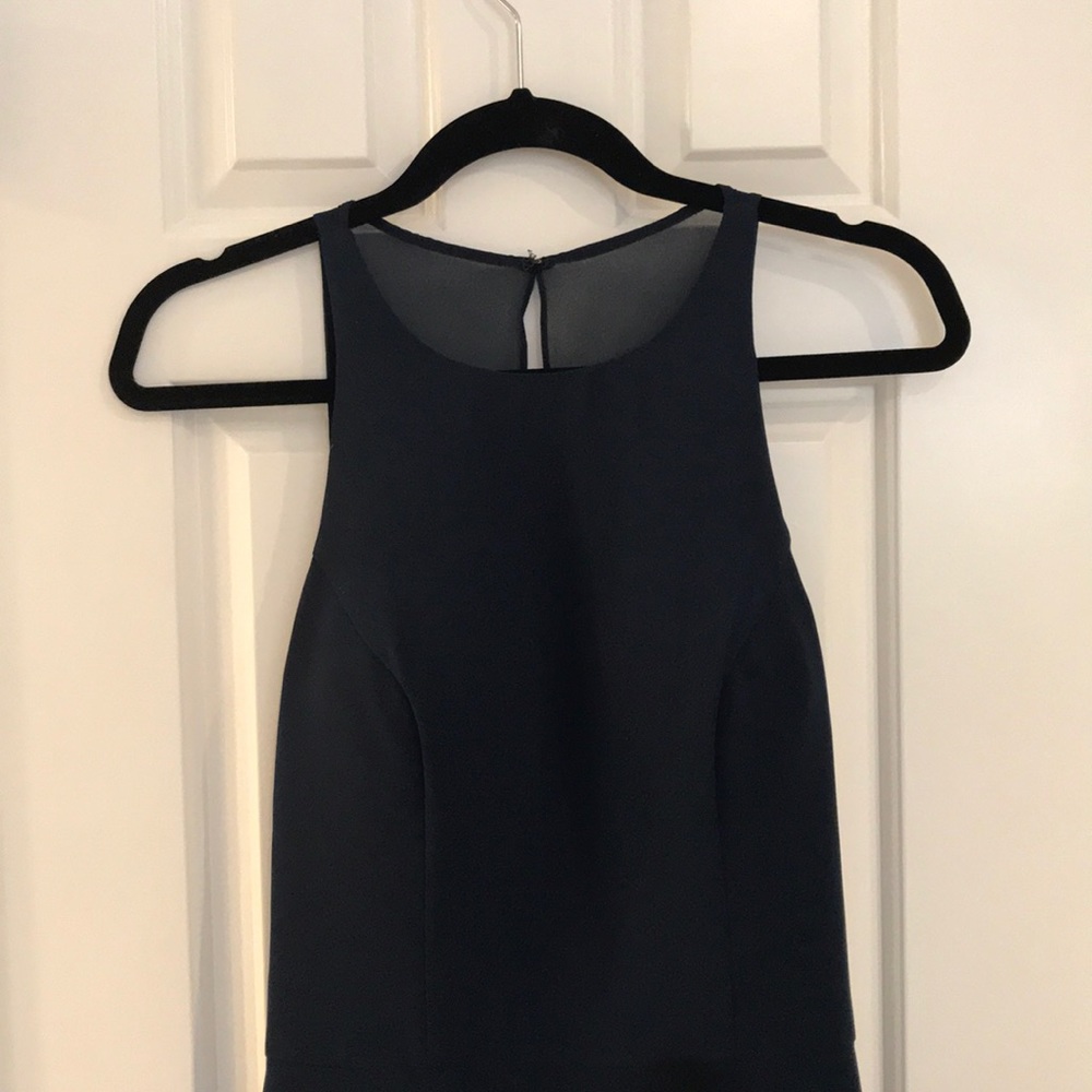 Navy open back dress